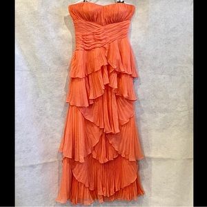 Dalia macphee salmon color maxi dress size 4